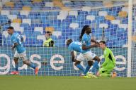 28th April 2024, Stadio Diego Armando Maradona, Naples, Italy; Serie A Football; Napoli versus Roma; MathÃ­as Olivera scores the goal for 1-1 in the 64th