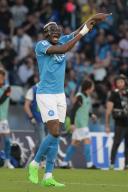 28th April 2024, Stadio Diego Armando Maradona, Naples, Italy; Serie A Football; Napoli versus Roma; Victor Osimhen of SSC Napoli celebrates after scoring the goal for 2-1 in the 84th