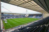 29th April 2024; Deepdale, Preston, England; EFL Championship Football, Preston North End versus Leicester City; side view of the Deepdale pitch from high in the