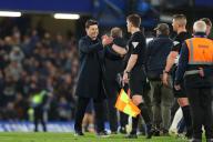 2nd May 2024; Stamford Bridge, Chelsea, London, England; Premier League Football, Chelsea versus Tottenham Hotspur; Chelsea manager Mauricio Pochettino thanking the match officials after the match