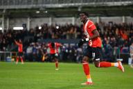 3rd May 2024; Kenilworth Road, Luton, Bedfordshire, England; Premier League Football, Luton Town versus Everton; Elijah Adebayo of Luton Town celebrates after he scores for 1-1 in the 31st
