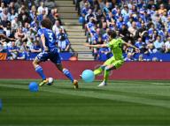 4th May 2024; King Power Stadium, Leicester, England; EFL Championship Football, Leicester City versus Blackburn Rovers; Gallagher of Blackburn shoots at goal past Faes of