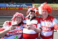 4th May 2024, Kingsholm Stadium, Gloucester, Gloucestershire, England; European Challenge Cup Semi Final Rugby, Gloucester versus Benetton Rugby; Gloucester fans enjoy the build up to the