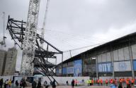 4th May 2024; Etihad Stadium, Manchester, England; Premier League Football, Manchester City versus Wolverhampton Wanderers; a view of the construction project to expand the North