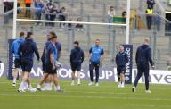 4th May 2024; Croke Park, Dublin, Ireland; Investec Champions Cup Rugby, Leinster versus Northampton Saints; The Leinster team inspect the pitch prior to