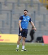 4th May 2024; Croke Park, Dublin, Ireland; Investec Champions Cup Rugby, Leinster versus Northampton Saints; Robbie Henshaw of Leinster inspects the pitch prior to