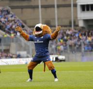 4th May 2024; Croke Park, Dublin, Ireland; Investec Champions Cup Rugby, Leinster versus Northampton Saints; Leinster mascot Leo the Lion gets the crowd clapping prior to kickoff