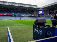 5th May 2024; Ibrox Stadium, Glasgow, Scotland; Scottish Premiership Football, Rangers versus Kilmarnock; VAR box with the Sandy Jardine stand