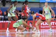 5th May 2024; Ken Rosewall Arena, Sydney, NSW, Australia: Suncorp Super Netball , New South Wales Swifts versus West Coast Fever; Kelsey Browne of the West Coast Fever and Maddy Proud of the NSW Swifts compete for the loose