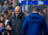5th May 2024; Ibrox Stadium, Glasgow, Scotland; Scottish Premiership Football, Rangers versus Kilmarnock; Rangers Manager Philippe Clement shares a smile in the