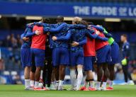 5th May 2024; Stamford Bridge, Chelsea, London, England: Premier League Football, Chelsea versus West Ham United; Chelsea outfield players huddle before kick