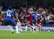 5th May 2024; Stamford Bridge, Chelsea, London, England: Premier League Football, Chelsea versus West Ham United; Mohammed Kudus of West Ham United challenged by Marc Cucurella of