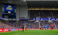5th May 2024; Ibrox Stadium, Glasgow, Scotland; Scottish Premiership Football, Rangers versus Kilmarnock; VAR screen at Ibrox shows decision no penalty