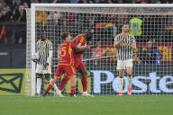 5th May 2024, Stadio Olimpico, Rome, Italy; Serie A Football; Roma versus Juventus; Romelu Lukaku of AS Roma jubilates after scoring the goal 1-0 in the 15th