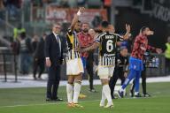 5th May 2024, Stadio Olimpico, Rome, Italy; Serie A Football; Roma versus Juventus; Bremer of FC Juventus celebrates after scoring the goal for 1-1 in the 31st