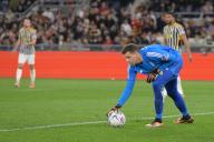 5th May 2024, Stadio Olimpico, Rome, Italy; Serie A Football; Roma versus Juventus; Wojciech Szczesny of FC Juventus puts the ball back in