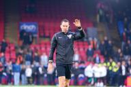 6th May 2024; Selhurst Park, Selhurst, London, England; Premier League Football, Crystal Palace versus Manchester United; Referee Jarred Gillett warms up ahead of kick-off. He can be seen wearing a head-mounted RefCam