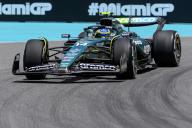 3rd May 2024; Miami International Autodrome, Miami, Florida, USA; Formula 1 Crypto.com Miami Grand Prix 2024; Free Practice Day; Fernando Alonso of Spain driving the number 14 Aston Martin Aramco Cognizant car during first practice session