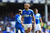 11th May 2024; Goodison Park, Liverpool, England; Premier League Football, Everton versus Sheffield United; Dominic Calvert-Lewin of Everton during the pre match warm