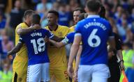 11th May 2024; Goodison Park, Liverpool, England; Premier League Football, Everton versus Sheffield United; Auston Trusty of Sheffield United confronts Ashley Young of