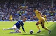 11th May 2024; Goodison Park, Liverpool, England; Premier League Football, Everton versus Sheffield United; Cameron Archer of Sheffield United takes on Jarrad Branthwaite of