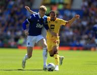 11th May 2024; Goodison Park, Liverpool, England; Premier League Football, Everton versus Sheffield United; Jarrad Branthwaite of Everton tackles Cameron Archer of Sheffield