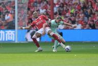 11th May 2024; The City Ground, Nottingham, England; Premier League Football, Nottingham Forest versus Chelsea; Danilo of Nottingham Forest competes for the ball with Conor Gallagher of