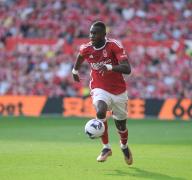 11th May 2024; The City Ground, Nottingham, England; Premier League Football, Nottingham Forest versus Chelsea; Moussa Niakhate of Nottingham Forest runs with the