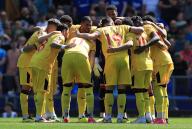 11th May 2024; Goodison Park, Liverpool, England; Premier League Football, Everton versus Sheffield United; the Sheffield United players form a huddle before the kick off