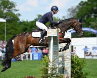 12th May 2024, Badminton Estate, Gloucestershire, England; 2024 MARS Badminton Horse Trials Day 5; Alexander Bragg (GBR) riding QUINDIVA During the show jumping on Day