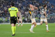 15th May 2024, Stadio Olimpico, Rome, Italy; Italian Coppa Italia Football Final; Atalanta versus Juventus; A dejected Federico Chiesa of FC Juventus as he is judged offside by the