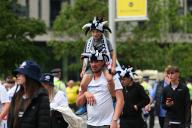 18th May 2024; Wembley Stadium, London, England; EFL League One Play Off Football Final, Bolton Wanderers versus Oxford United; Bolton Wanderers fans arriving at the stadium ahead of the match on Olympic Way