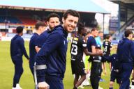 18th May 2024; Dens Park, Dundee, Scotland: Scottish Premiership Football, Dundee versus Kilmarnock; Injured Dundee captain Joe Shaughnessy took part in the end of season lap of