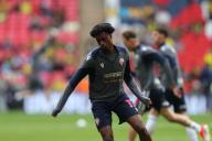 18th May 2024; Wembley Stadium, London, England; EFL League One Play Off Football Final, Bolton Wanderers versus Oxford United; Nathanael Ogbeta of Bolton Wanderers warms up ahead of kick-off