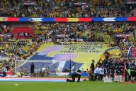 18th May 2024; Wembley Stadium, London, England; EFL League One Play Off Football Final, Bolton Wanderers versus Oxford United; Tifo display at Oxford United