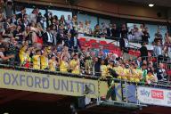 18th May 2024; Wembley Stadium, London, England; EFL League One Play Off Football Final, Bolton Wanderers versus Oxford United; Oxford United manager Des Buckingham lifts the Sky Bet League One Play-off winners trophy