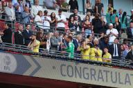 18th May 2024; Wembley Stadium, London, England; EFL League One Play Off Football Final, Bolton Wanderers versus Oxford United; goalkeeper Simon Eastwood of Oxford United and his team mates receive their Sky Bet League One Play-off winner medal