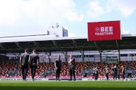19th May 2024; Gtech Community Stadium, Brentford, London, England; Premier League Football, Brentford versus Newcastle United; The Newcastle United players examine the pitch at the Gtech Community