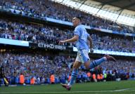 19th May 2024; Etihad Stadium, Manchester, England; Premier League Football, Manchester City versus West Ham United; Phil Foden of Manchester City celebrates after scoring for 2-0 after 18 minutes