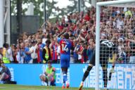 19th May 2024; Selhurst Park, Selhurst, London, England; Premier League Football, Crystal Palace versus Aston Villa; Jean-Philippe Mateta of Crystal Palace celebrates his goal in the 39th minute for 0-2