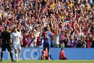 19th May 2024; Selhurst Park, Selhurst, London, England; Premier League Football, Crystal Palace versus Aston Villa; Jean-Philippe Mateta of Crystal Palace celebrates his goal and hat-trick in the 63rd minute for 4-0
