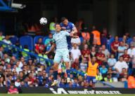 19th May 2024; Stamford Bridge, Chelsea, London, England: Premier League Football, Chelsea versus Bournemouth; Thiago Silva of Chelsea heads the ball over Enes Unal of AFC