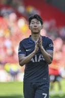 19th May 2024; Bramall Lane, Sheffield, England; Premier League Football, Sheffield United versus Tottenham Hotspur; Son Heung-min of Spurs applauds the travelling fans after the final