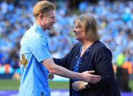 19th May 2024; Etihad Stadium, Manchester, England; Premier League Football, Manchester City versus West Ham United; Kevin de Bruyne of Manchester City is presented with his
