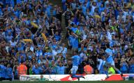 19th May 2024; Etihad Stadium, Manchester, England; Premier League Football, Manchester City versus West Ham United; Rodri of Manchester City celebrates after scoring for 3-1 after 59