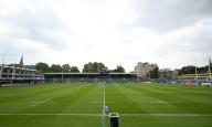 1st June 2024, The Recreation Ground, Bath, Somerset, England; Gallagher Premiership Rugby, Play-Off, Bath versus Sale Sharks; the pitch at The Rec ready for the