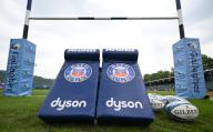 1st June 2024, The Recreation Ground, Bath, Somerset, England; Gallagher Premiership Rugby, Play-Off, Bath versus Sale Sharks; tackle bags are ready for use on the pitch before kick
