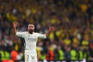 1st June 2024; Wembley Stadium, London, England; UEFA Champions League Football Final, Borussia Dortmund versus Real Madrid; Daniel Carvajal of Real Madrid celebrates after he scored for 0-1 in the 74th