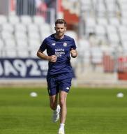 2nd June 2024; Emirates Old Trafford Cricket Ground, Manchester, England; Vitality Blast T20 League Cricket, Lancashire Lightning versus Derbyshire Falcons; Despite not playing in the T20 today James Anderson is with the team training before the