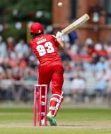2nd June 2024; Emirates Old Trafford Cricket Ground, Manchester, England; Vitality Blast T20 League Cricket, Lancashire Lightning versus Derbyshire Falcons; Chris Green of Lancashire Lightning plays at a high wide